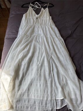Astr White Tiered Maxi Dress with Spaghetti Straps
